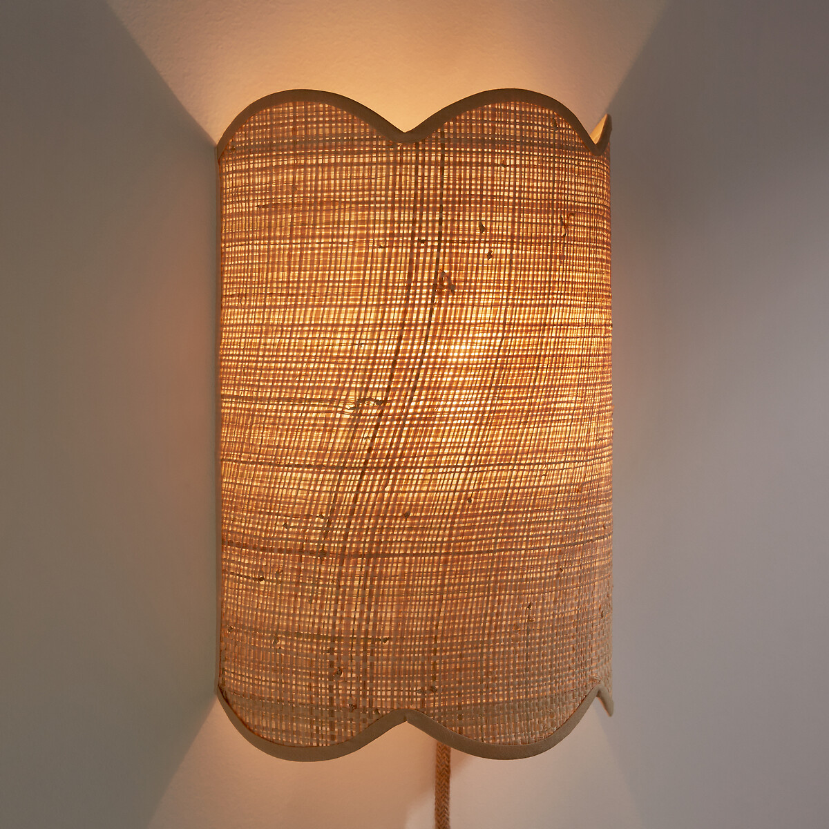 LA REDOUTE INTERIEURS<br>Candeeiro de parede em ráfia, Dolkie
