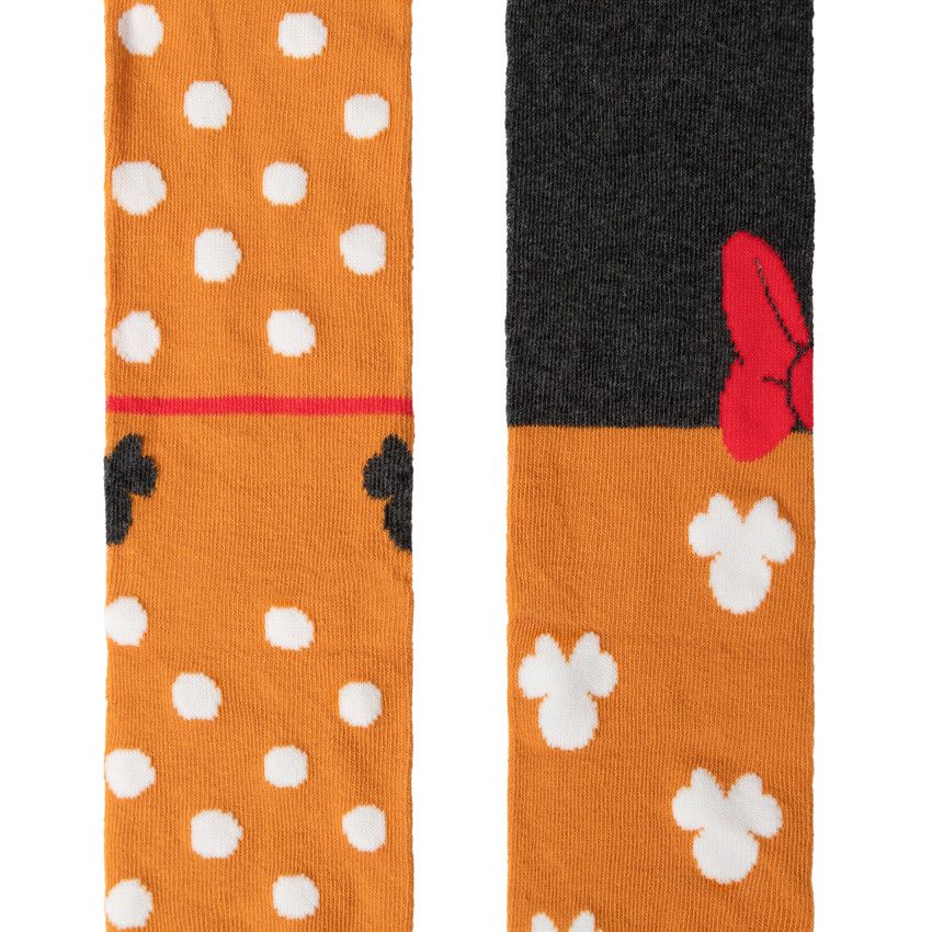 Lot de 2 collants épais à pois et motif Minnie Disney - Jaune