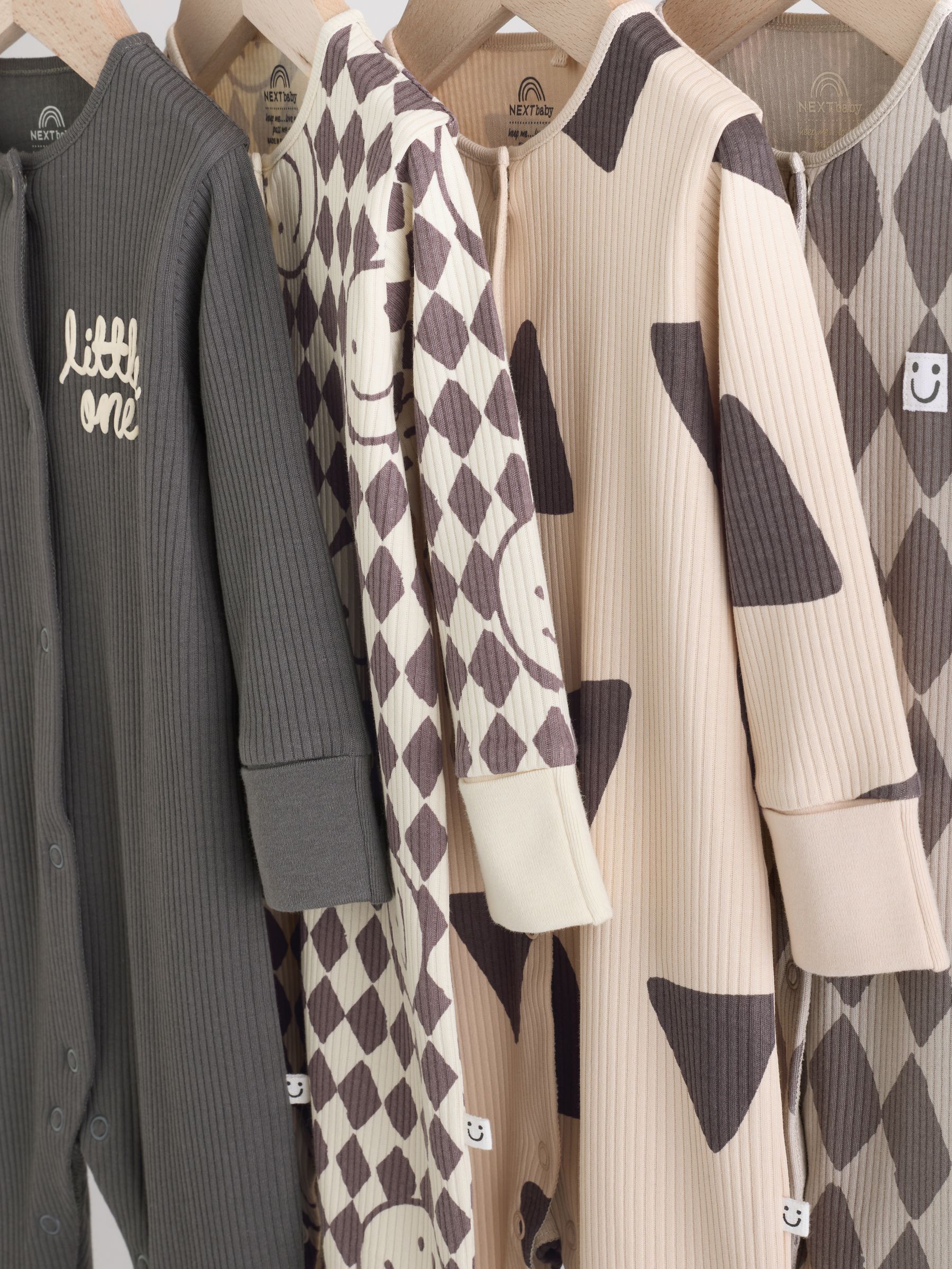 Monochroom - Set van 4 voetloze babypyjama's (0 mnd-2 jr)