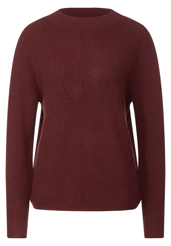Pullover im Strickmix - panda red