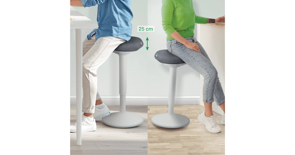 LeitzErgo Wiebelkruk met Gasveer (57 - 82 cm) stoel  (Grijs)
