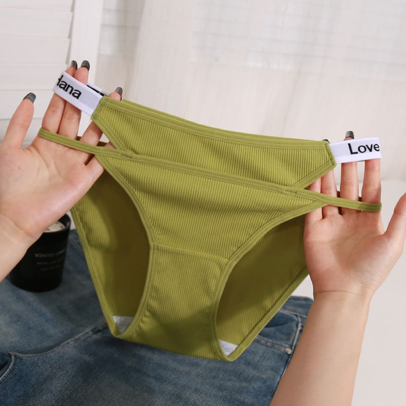 Lexama - Bikinibroekje met tekst en bandjes