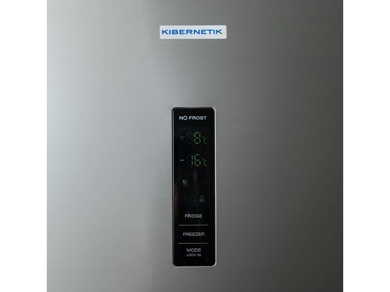 Kibernetik Kühl-Gefrierkombination ECOplus KSTK323 Grau Kombigerät mit Kühlschrank und Gefrierschrank