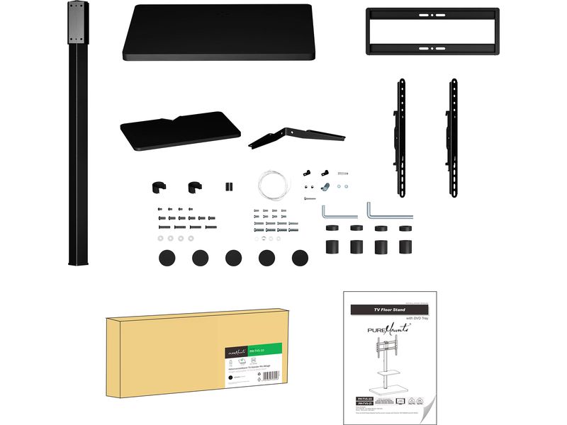 PureMounts Standfuss PM-TVS-20 Schwarz Erstklassige Lösung für Bildschirme von 32 bis 65 Zoll