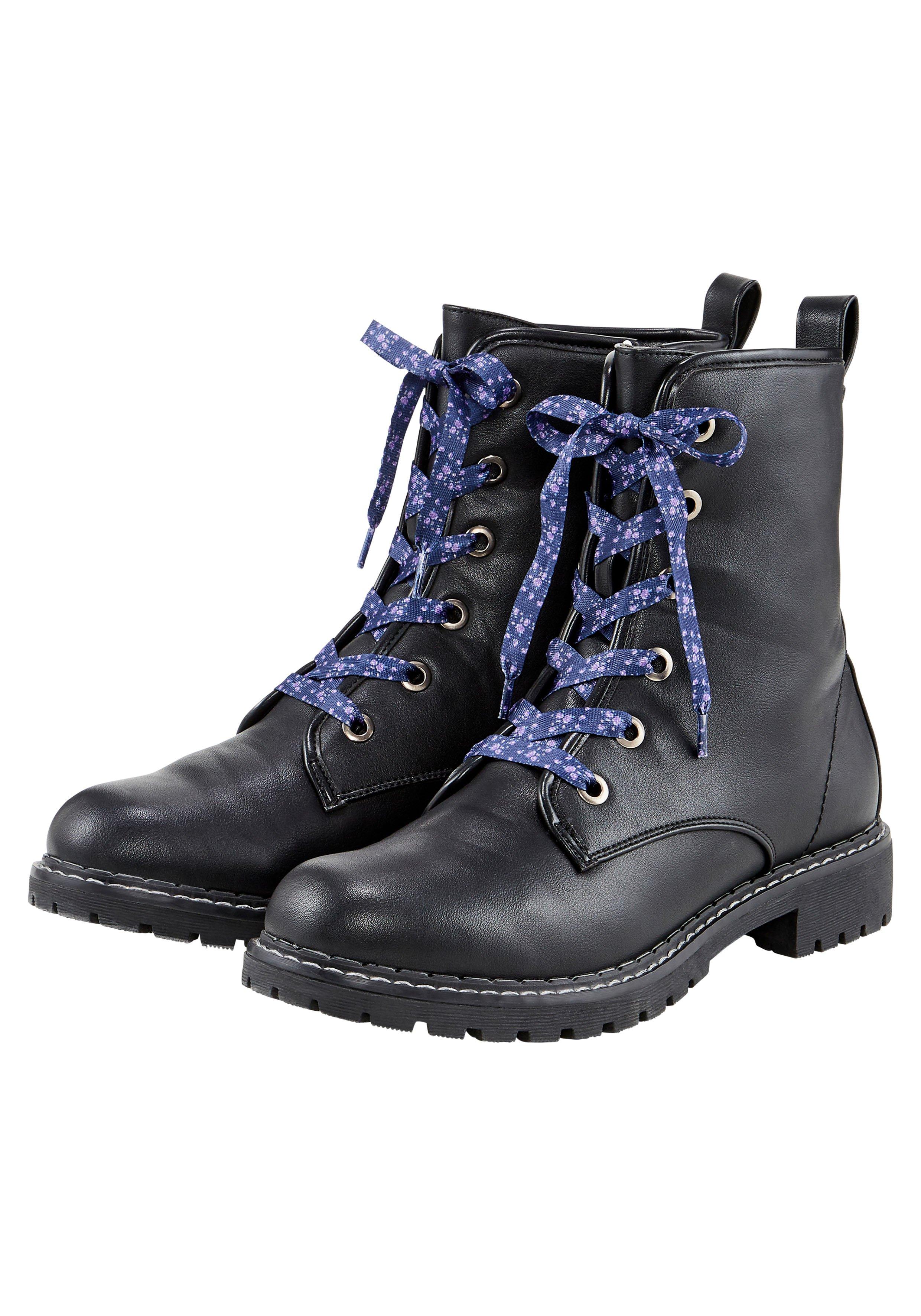 Schnürboots in Crinkle-Optik