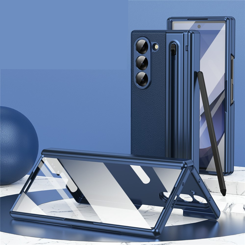 Samsung Galaxy Z Fold7 Hardcase Schutzhülle mit Touch Pen   Display Schutzglas - Blau