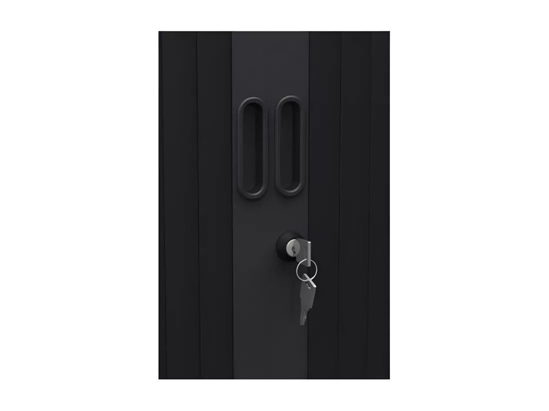 Armoire de bureau portes à rideaux 3 étagères