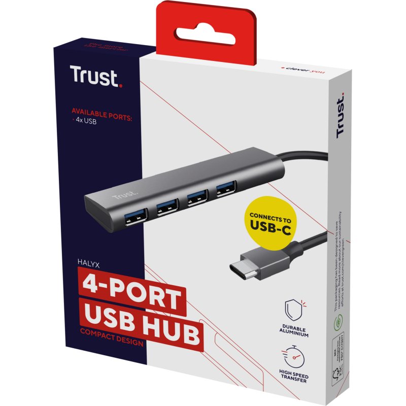 Trust Halyx USB 3.2 Gen 1 (3.1 Gen 1) Type-A 5 Mbit/s Gris