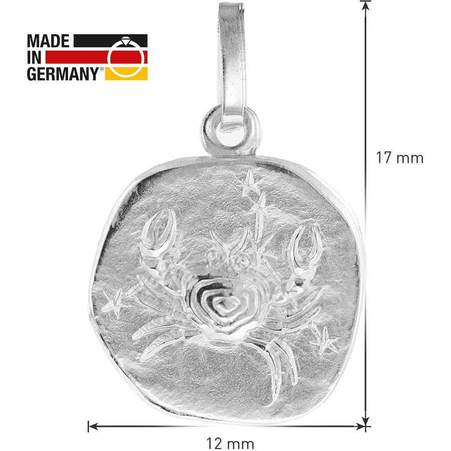 trendor Kinder Sternzeichen Krebs Weißgold 333 Anhänger + Halskette silver