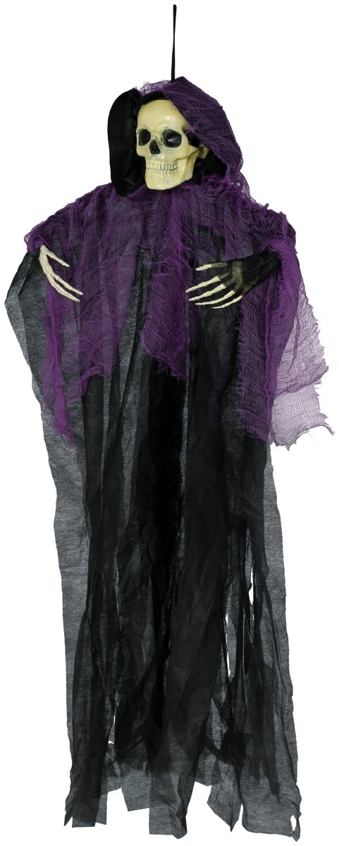 Halloween Skelet Zwart Paars Skelet 90cm