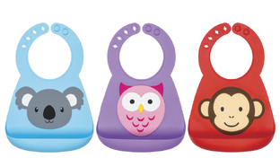 Nuby 3D Silicone Slabbetje met Dierendesigns 1ST