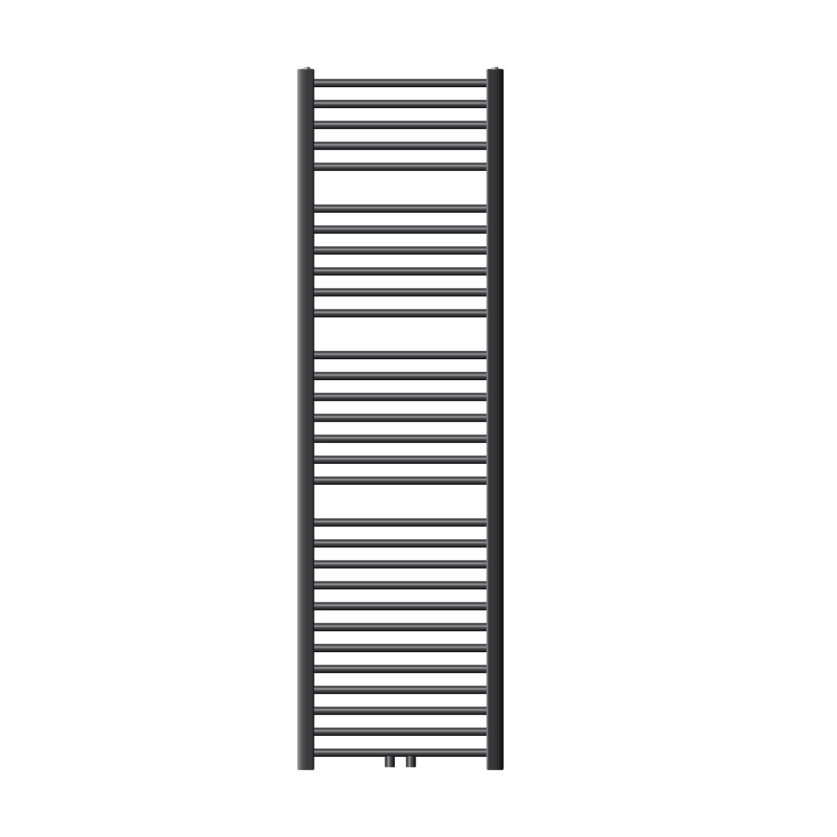 ECD Germany Badkamerradiator 500 x 1800 mm Antraciet Gebogen met Middenaansluiting - Designradiator Handdoekverwarmer Handdoekdroger Handdoekradiator Handdoekverwarmer Badkamerverwarming