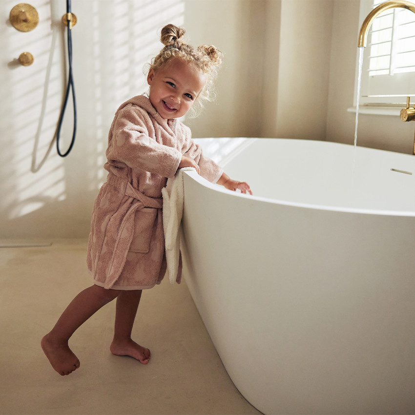 Peignoir de bain éponge 3-4 ans en jacquard Miffy wild rose