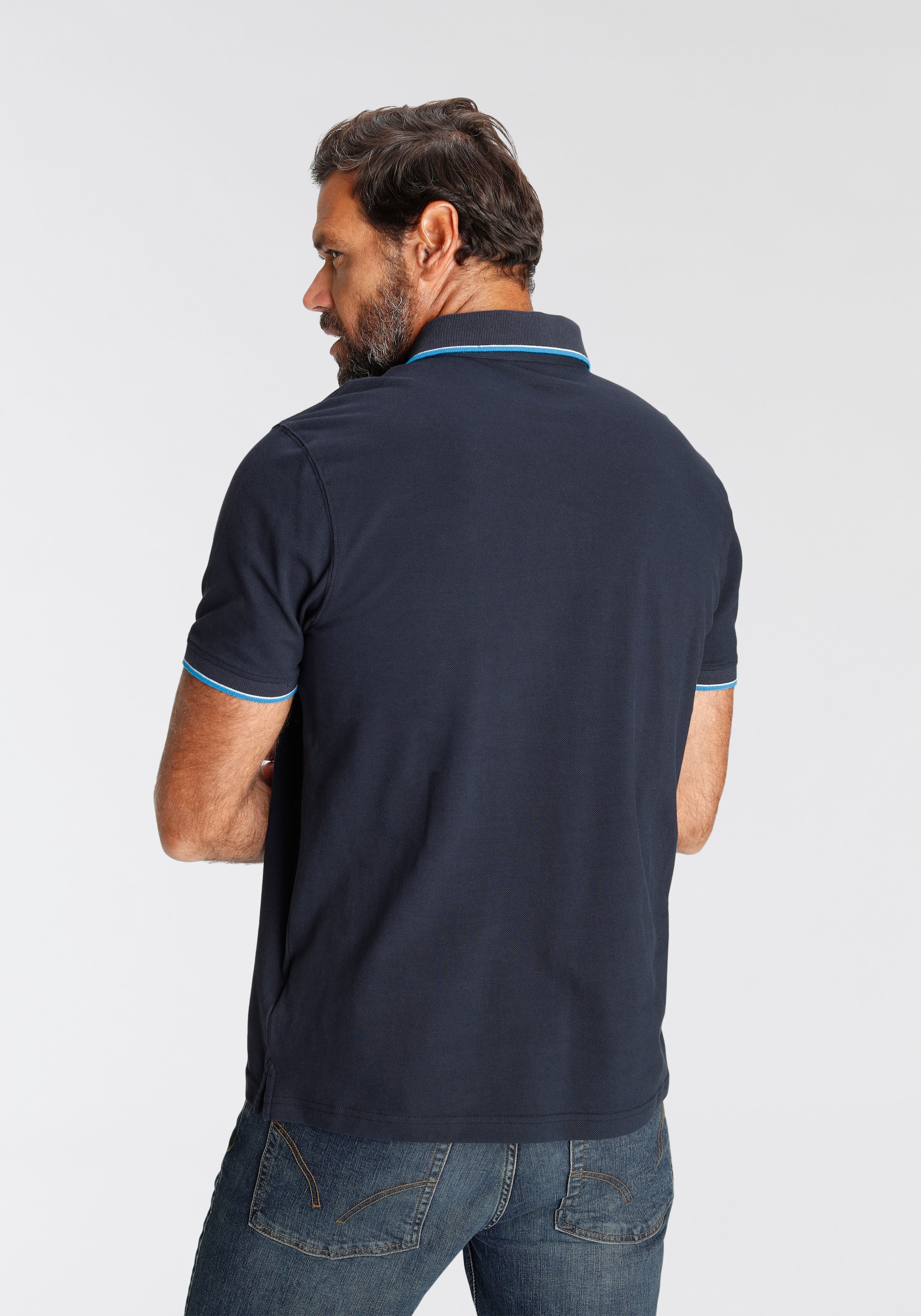 Man's World Poloshirt , Kurzarm,  bedrucktes Design,  Polokragen,  aus Baumwolle