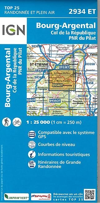 IGN - TOP25 2934ET BOURG ARGENTAL 1 25 000
