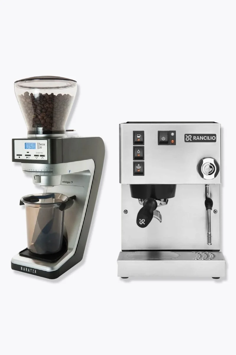 Rancilio Silvia, Edelstahl + Baratza Sette 30 AP Kaffeemühle