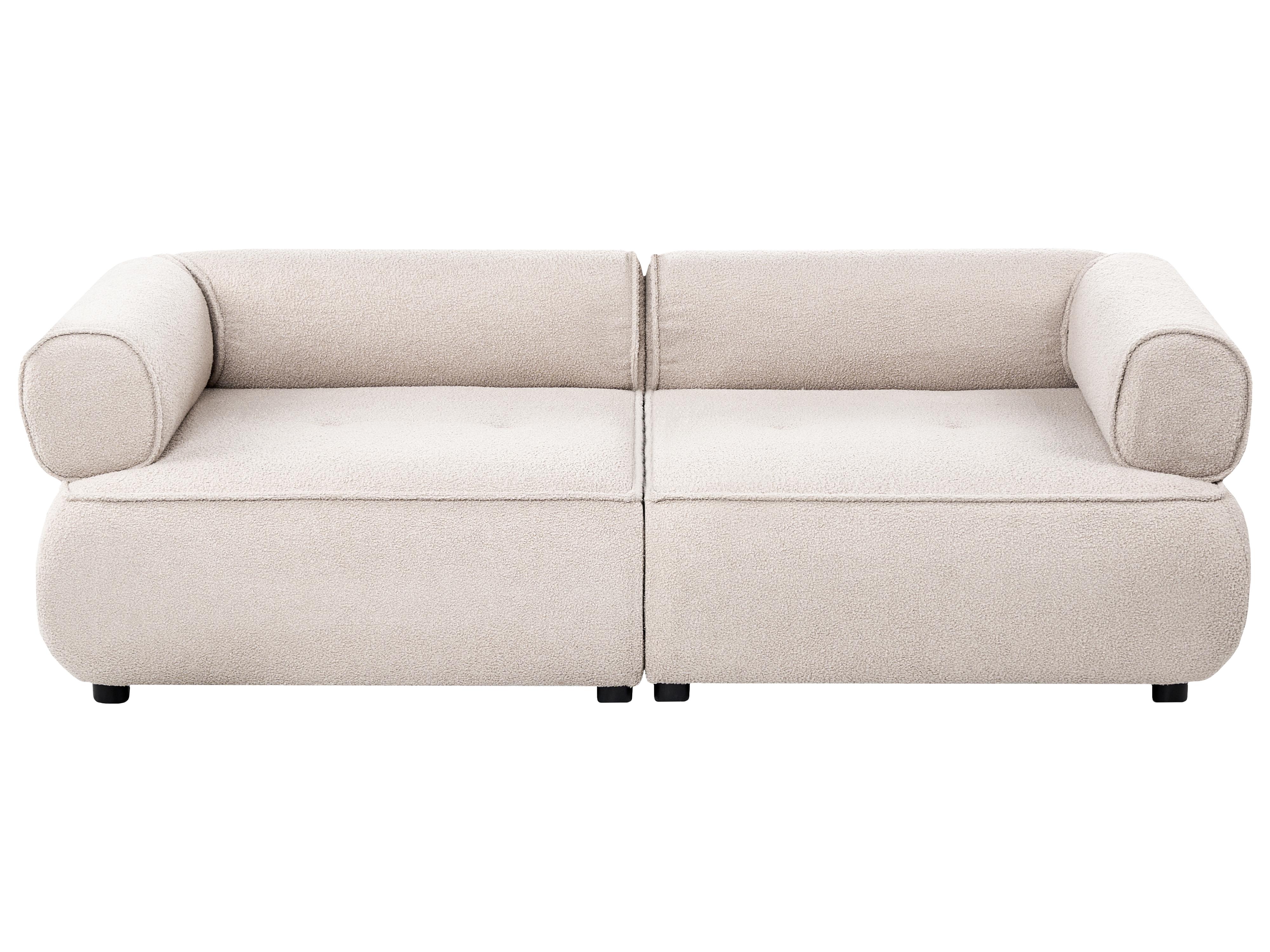 Bank 3-zits SALLA Bouclé Beige met ottomaan