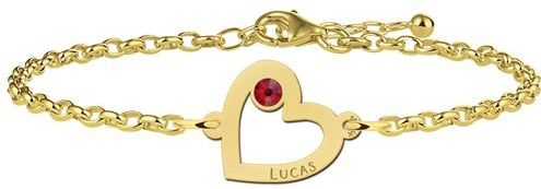 Gouden hartjes armband met steentje Names4ever