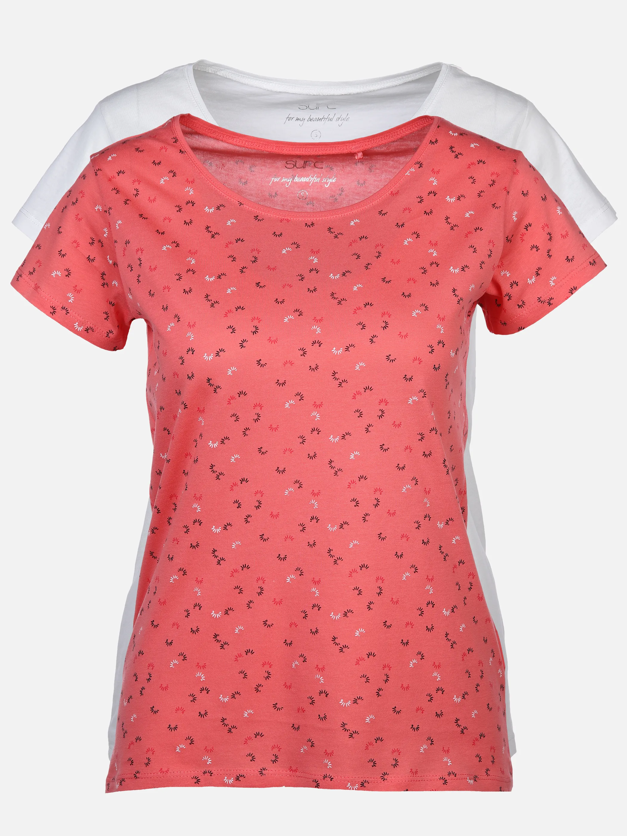 Damen Shirts im 2er Pack, unifarben und im Mininmalprint