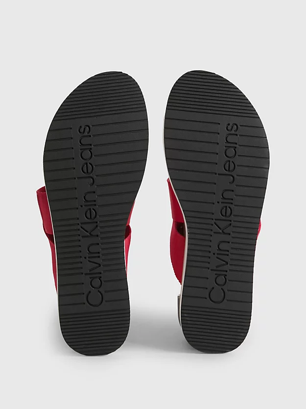 Sandálias plataforma em jacquard com logotipo reciclado