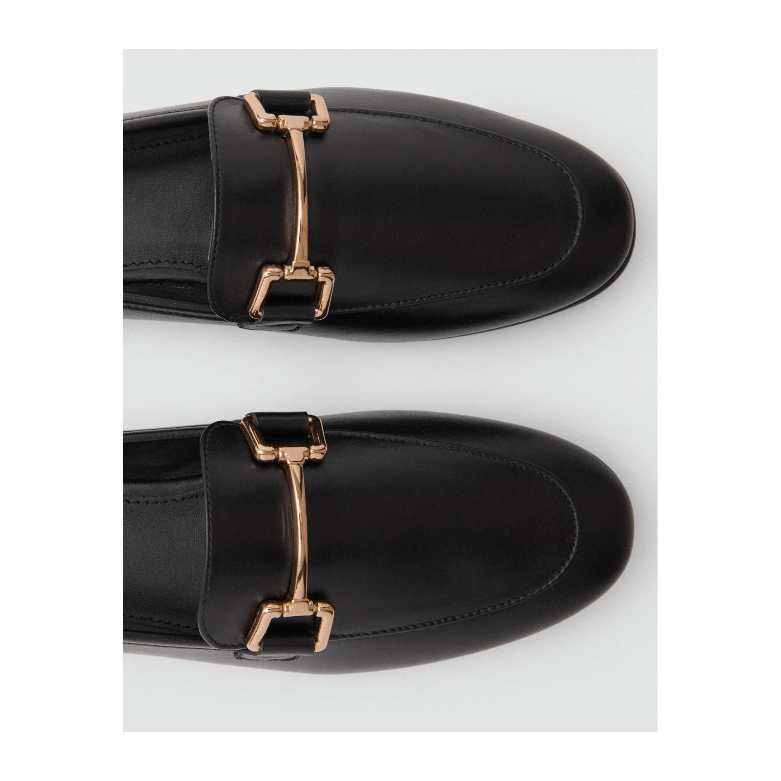 Mango leren loafers zwart