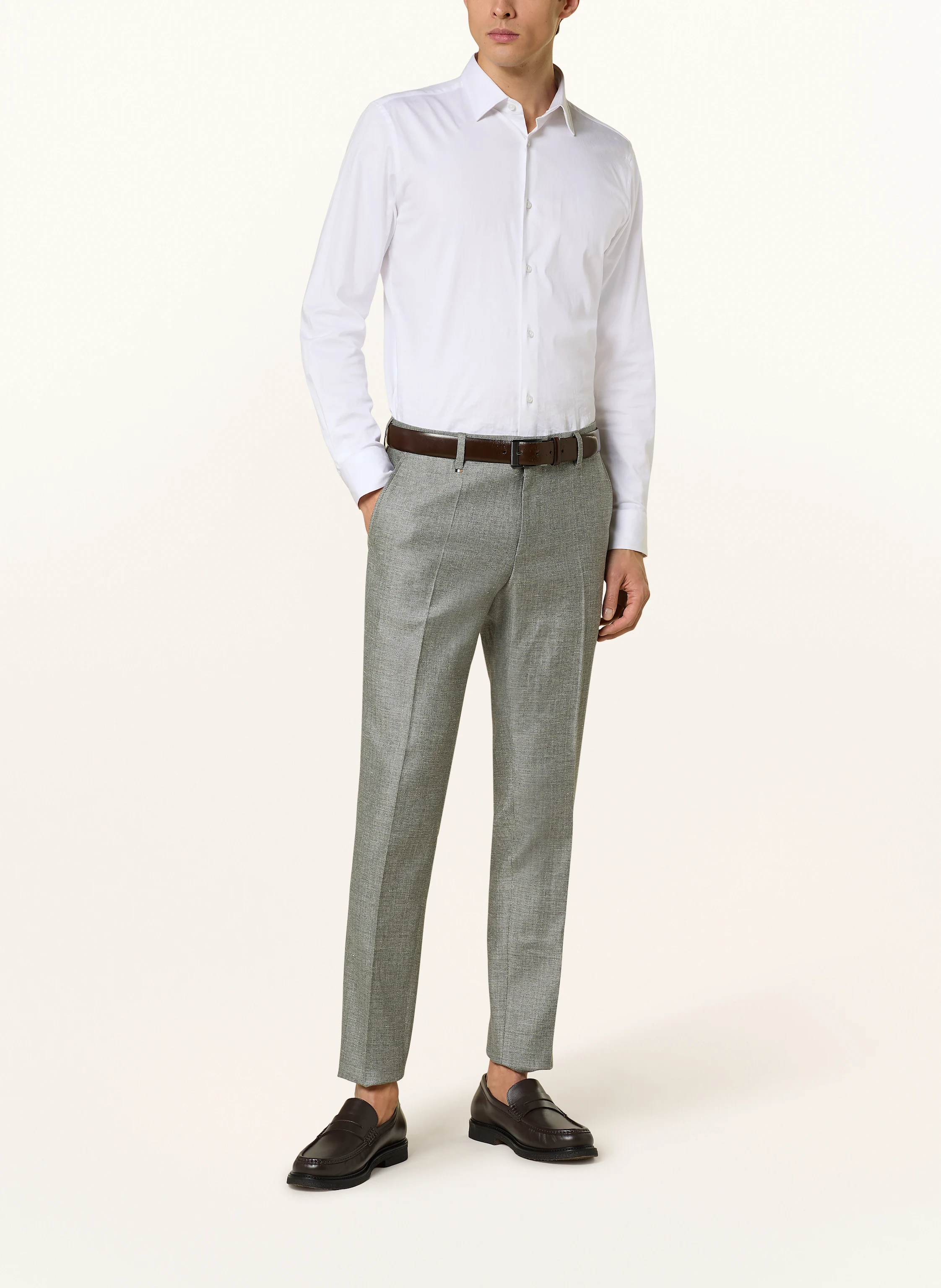 BOSS Anzughose GENIUS Slim Fit mit Leinen