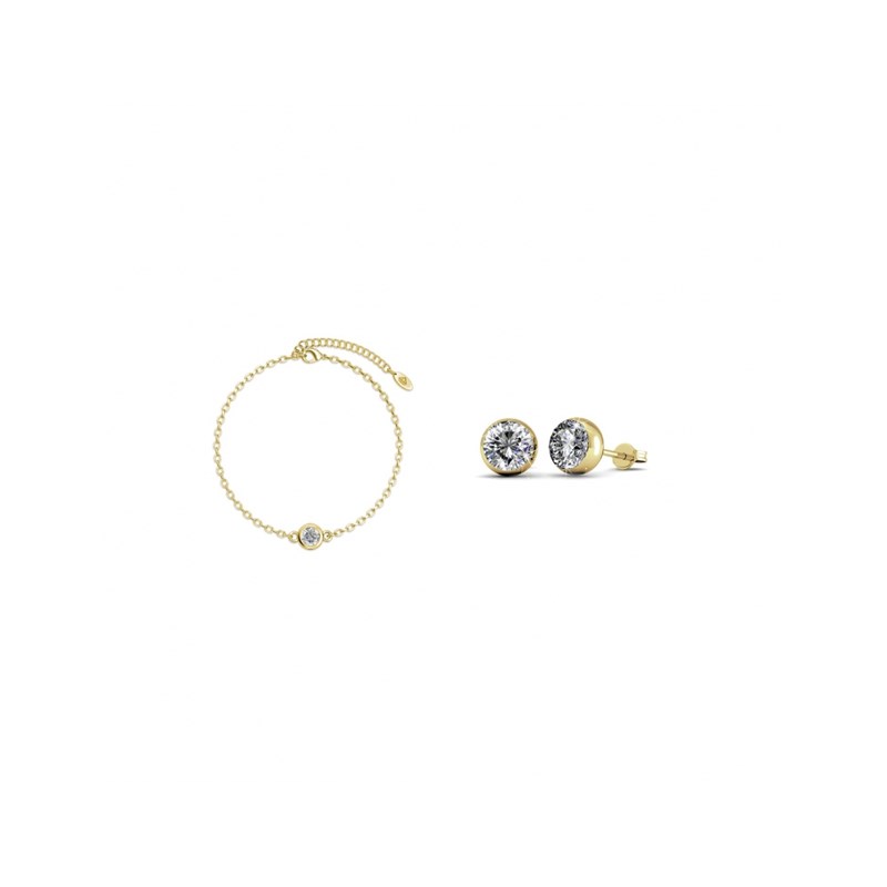 Parure Birth Stone Moon - Doré et Cristal