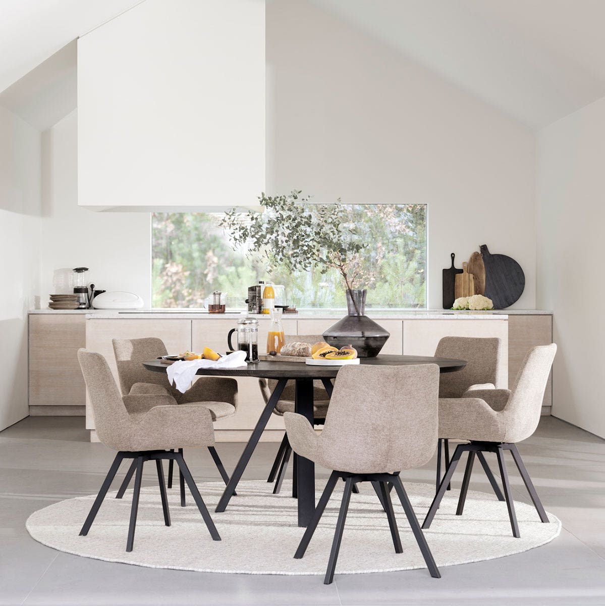 Rowico Home Norwell Draaibare Eetkamerstoel Beige - Met Armleuning