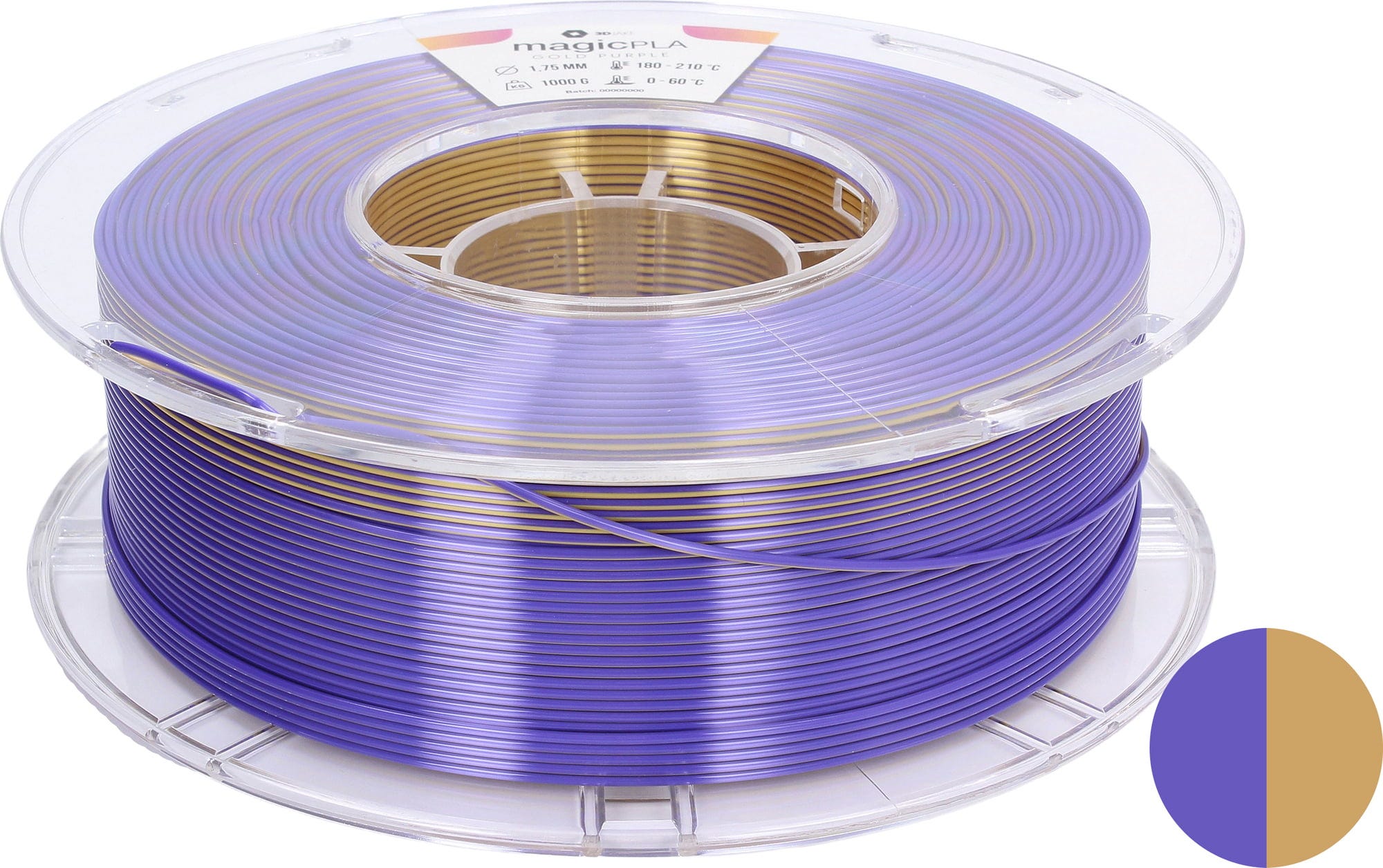 3DJAKE  magicPLA Arabian Nights, 1,75 mm / 1000 g    Zweifarbiges PLA-Filament für bunte Farbkreationen in Arabian Nights