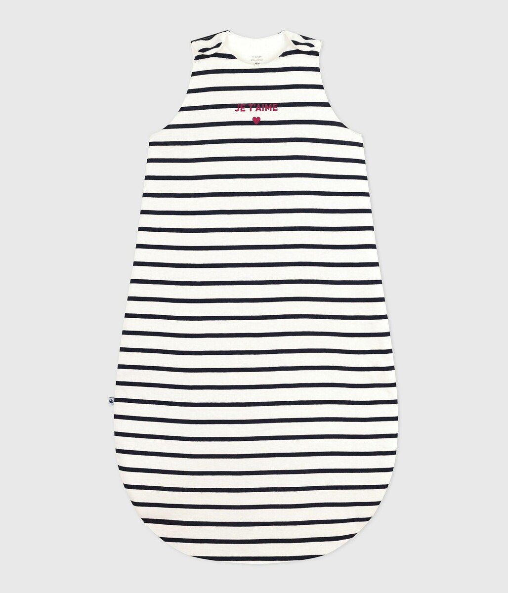 PETIT BATEAU<br>Saco de dormir listrado de algodão