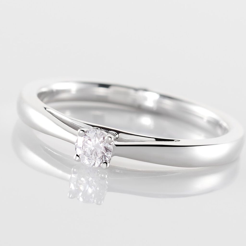 Bague Solitaire Iris Or Blanc Diamant