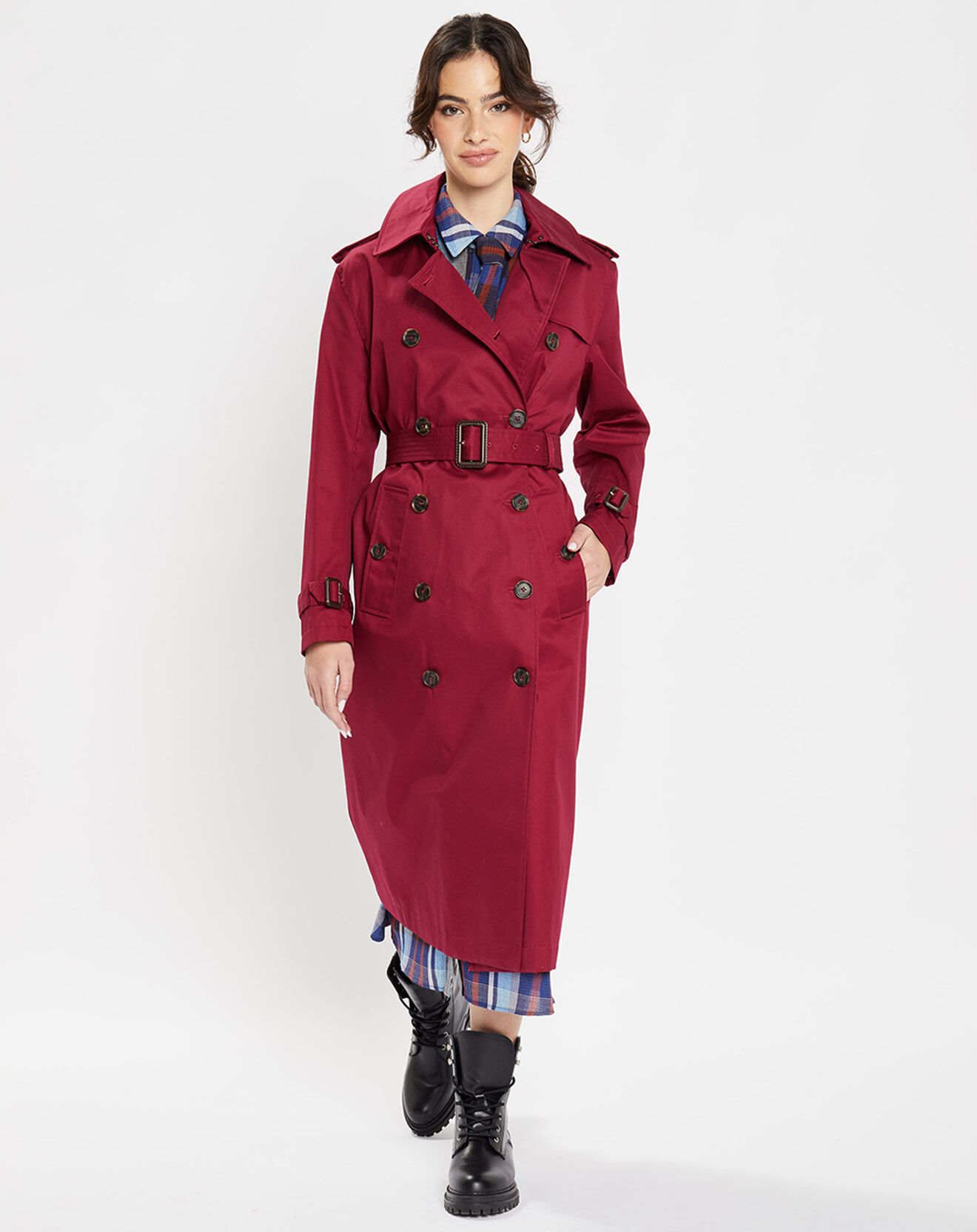 Jodhpur Imperméable trench Paxi Maxi rouge foncé