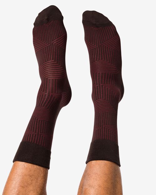 chaussettes hommes 1 paire rayures graphiques violet foncé