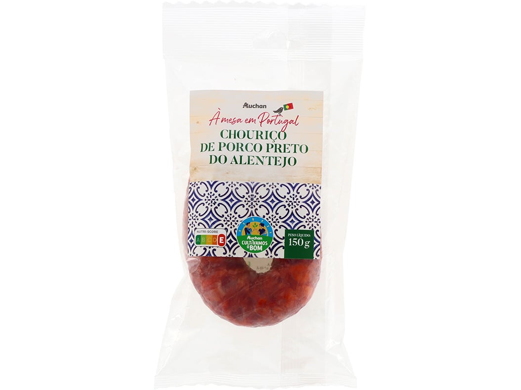 CHOURIÇO DE PORCO PRETO AUCHAN À MESA EM PORTUGAL CULTIVAMOS O BOM ALENTEJO 150G