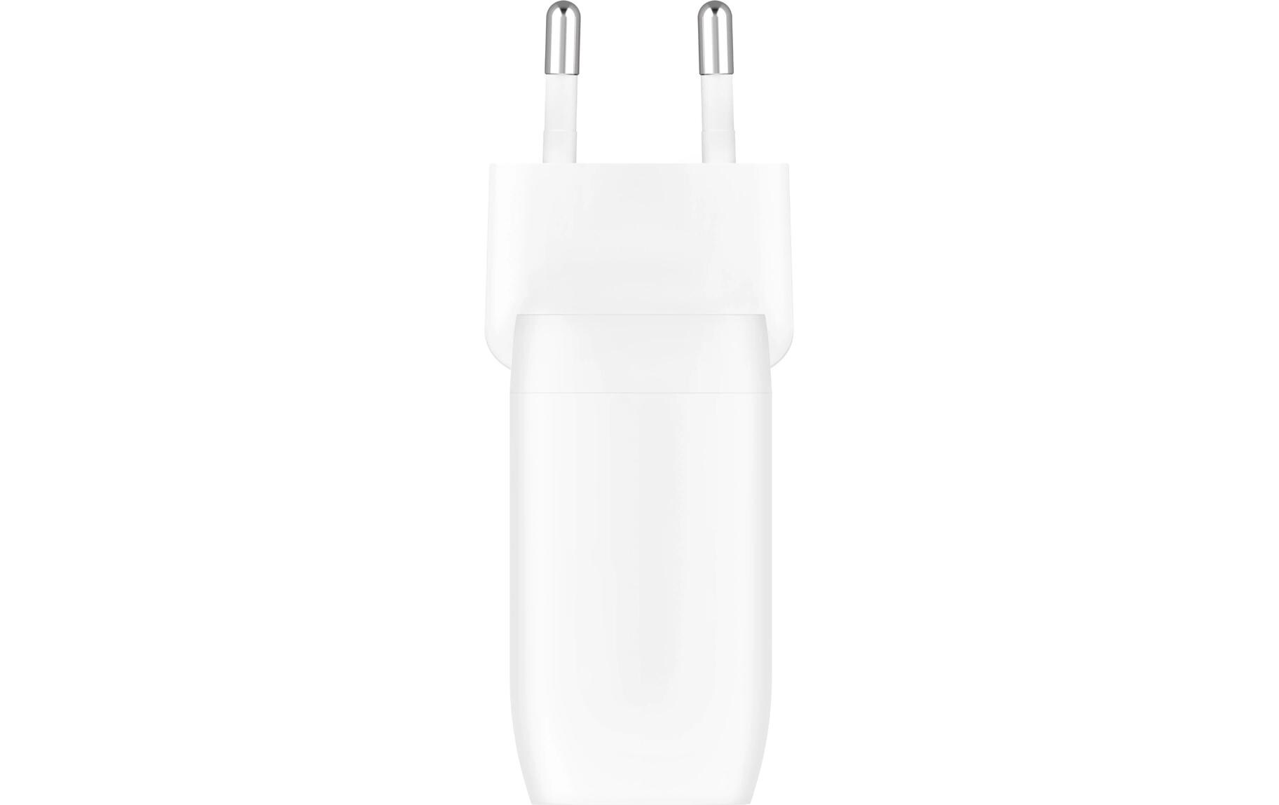 USB-Wandladegerät Dual USB-C WeissUSB-C Ladegerät mit zwei Anschlüssen und PPS 60 W