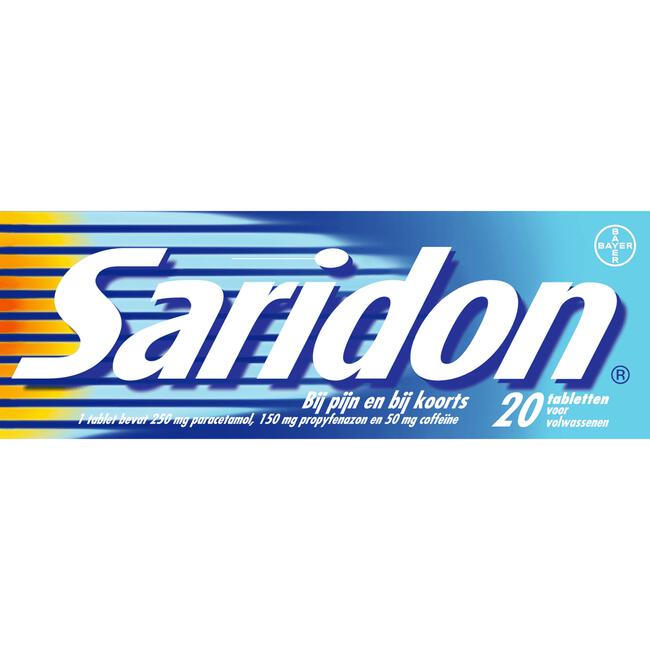 Saridon snel bij stevige hoofdpijn 20 tabletten