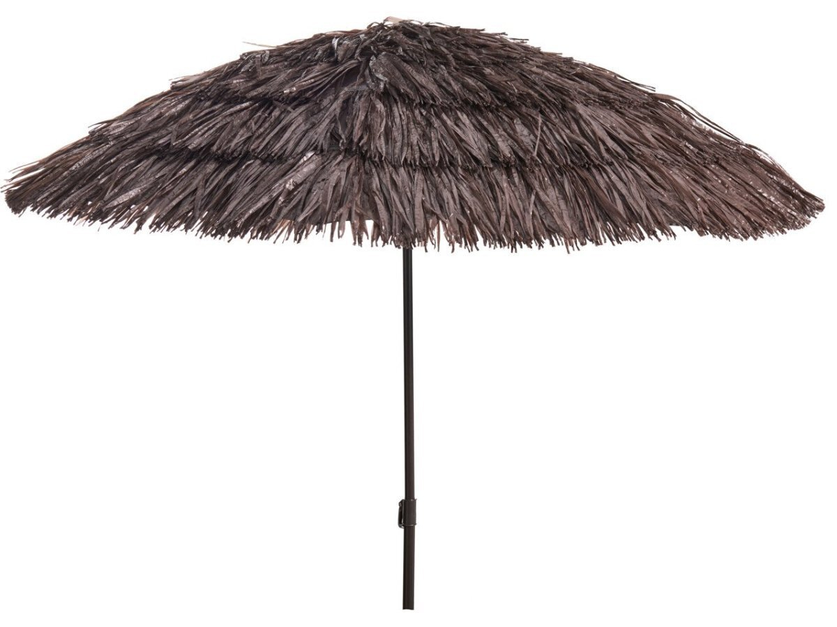 Pro Beach Ø160 cm raffia strandparasol - Donker bruin