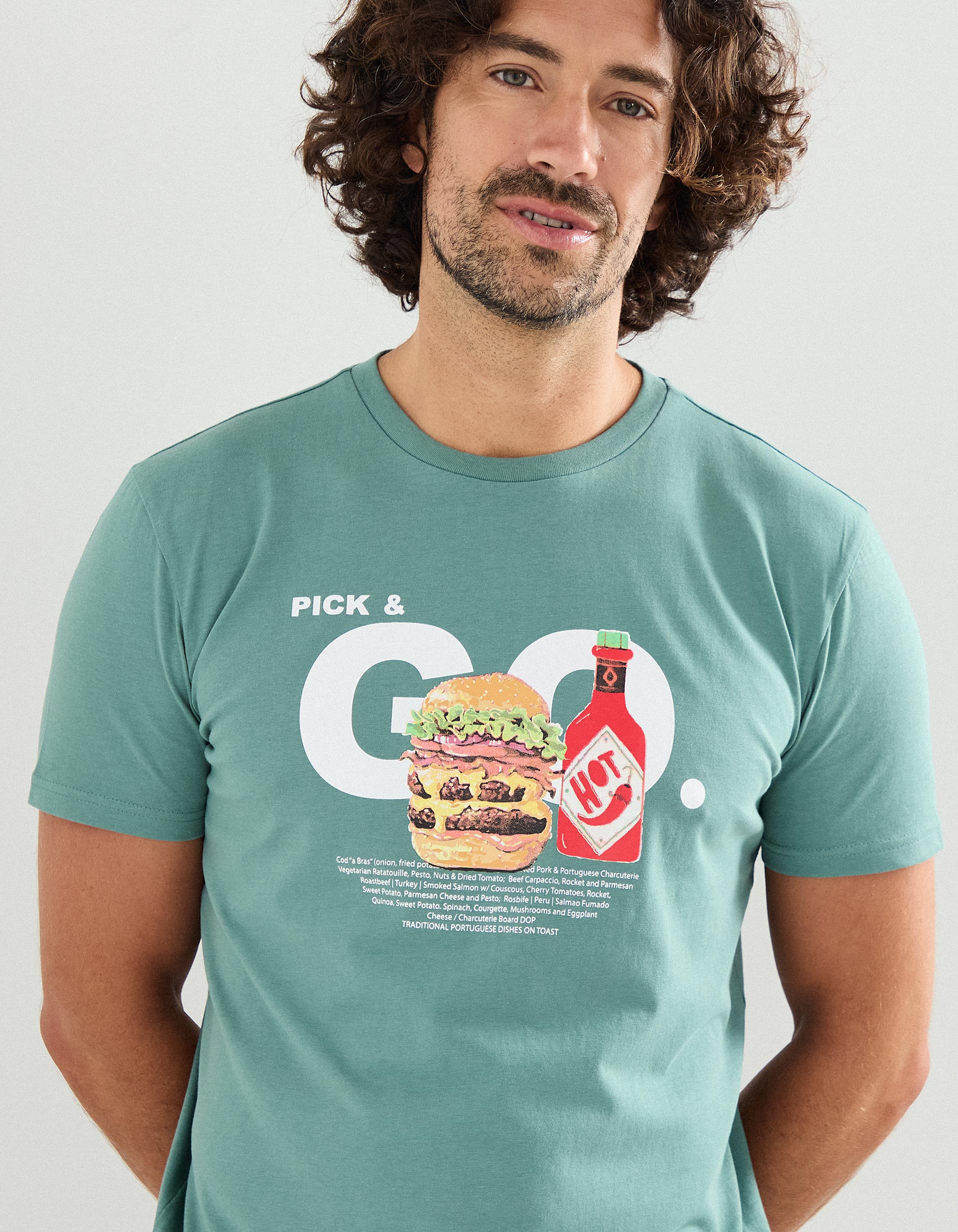T-shirt Print, Homem, Verde Escuro