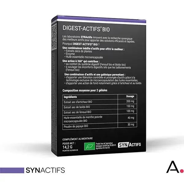 Aragan - Synactifs - Digestactifs® BIO - Digestão - Extratos de Funcho - 30 cápsulas