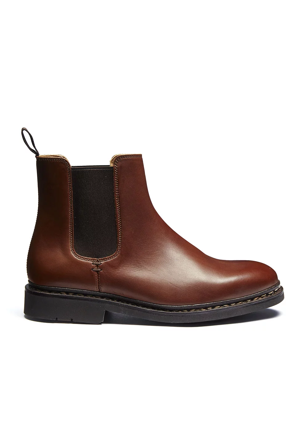 CHELSEA BOOTS TREMPLE CUIR HAVANNE