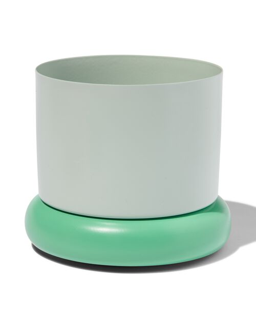 cache-pot Ø15.5x12.5 métal avec soucoupe vert