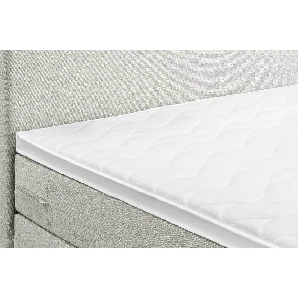 Boxspring met voetbord Liv egaal - ecru - 140x200 cm - slanke poot
