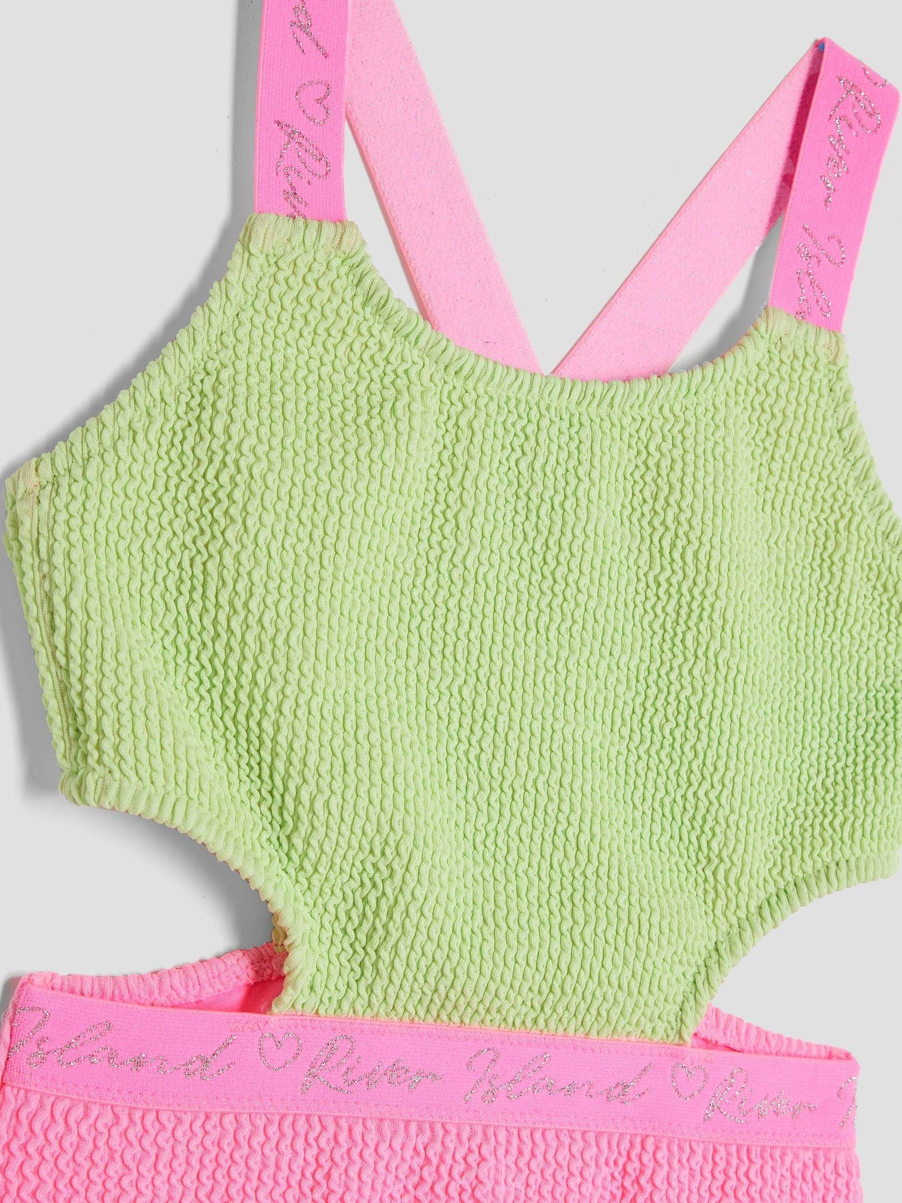 River Island meisjesbadpak met elastische kleurblokken