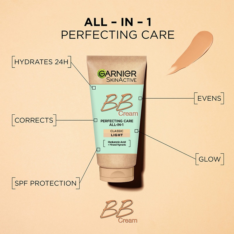 Garnier Skinactive BB Cream Classic Perfecting Care All-In-1 SPF 15 - 50 ml - Light
