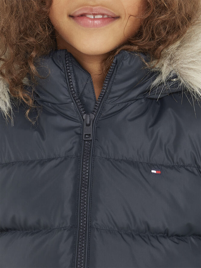 Tommy Hilfiger ESSENTIAL DOWN FUR HOOD JACKET Desert sky