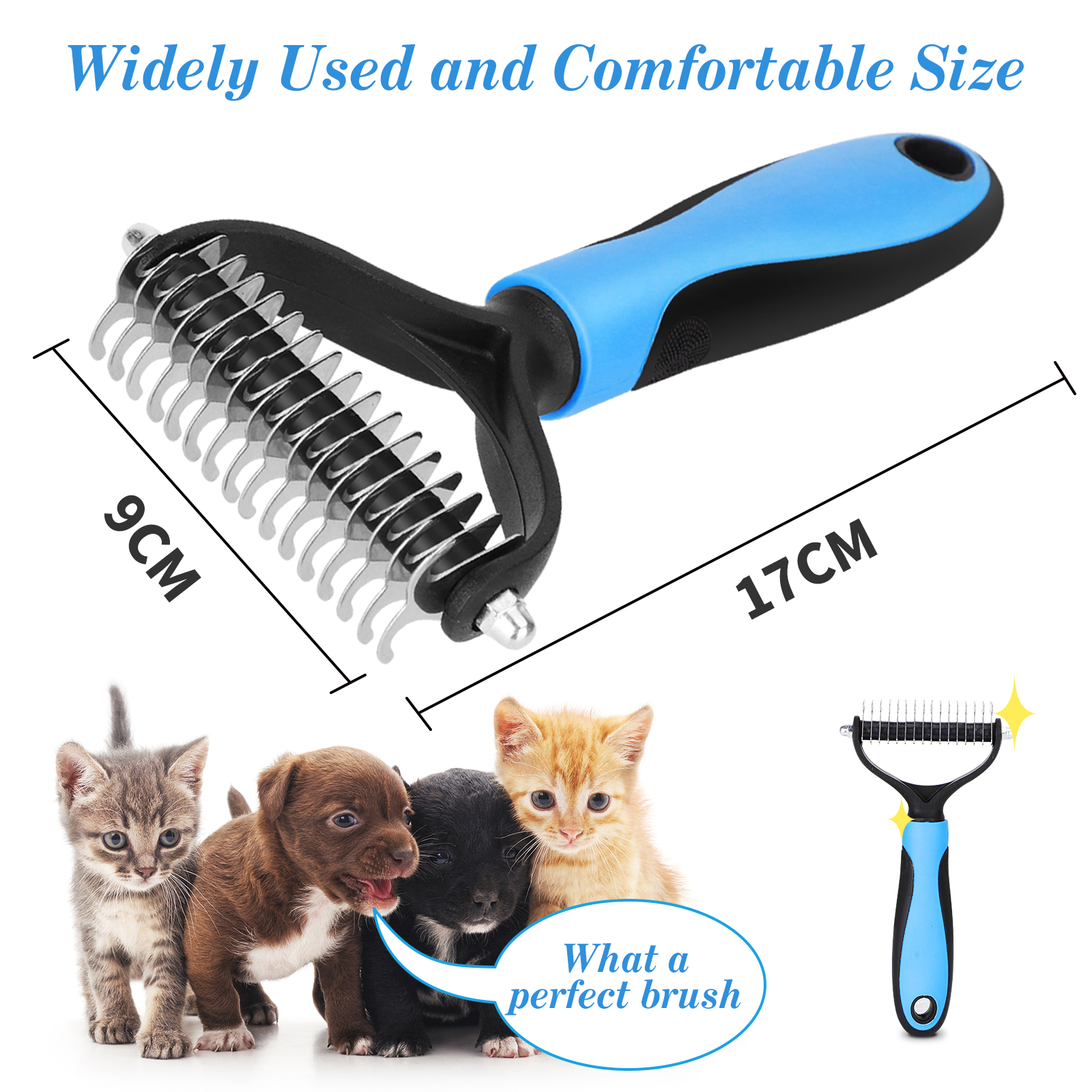 Escova Nobleza para cães e gatos, pente para remover pelos mortos e desembaraçar, para animais de estimação de pequeno, médio e grande porte.