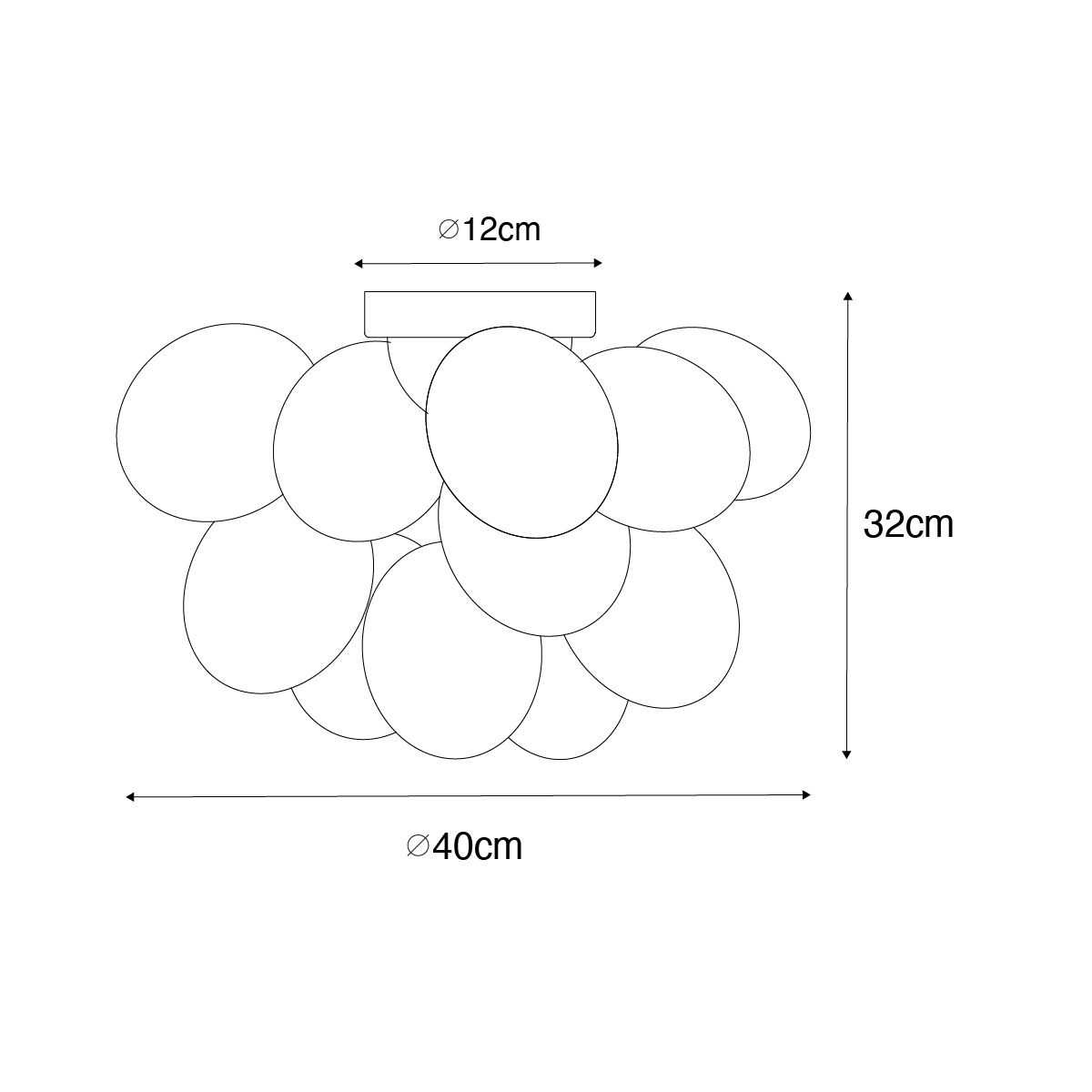 Smart plafondlamp zwart met opaal glas 4-lichts incl. 4 Wifi G9 - Uvas