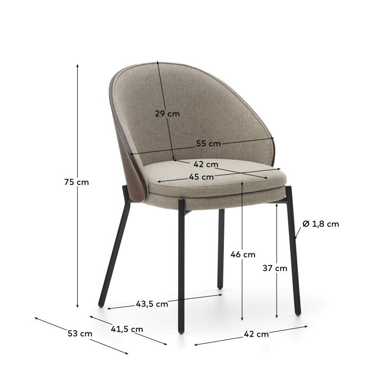 Kave Home Eamy eetkamerstoel lichtbruin