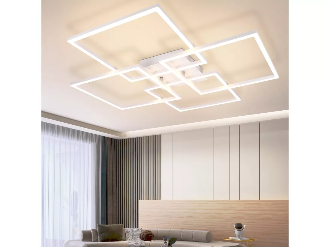 NETTLIFE plafonnier LED 4 blanc moderne 32W 3000K