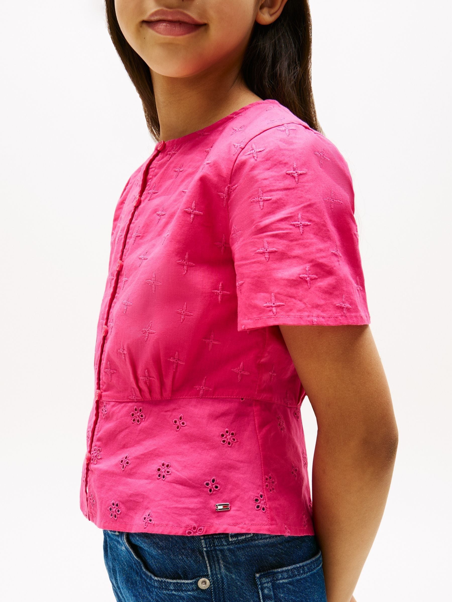 Tommy Hilfiger Broderie Anglaise Short Sleeve Blouse